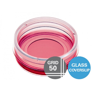 [81148] μ-Dish 35mm high Grid-50 Glass Bottom